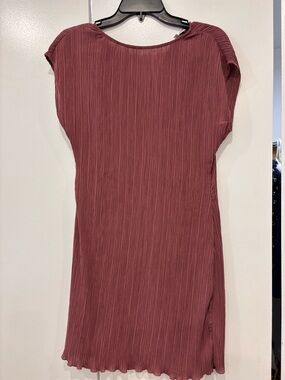 J. Crew Mauve Pleated Short Sleeve Shift Dress